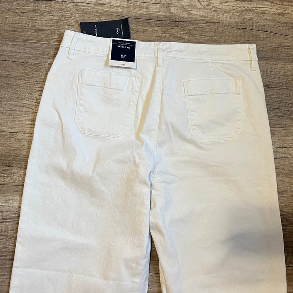 CHARTER CLUB Crop Tummy Slimming White Wide Leg Pants (Size 16P) - Picture 9 of 11